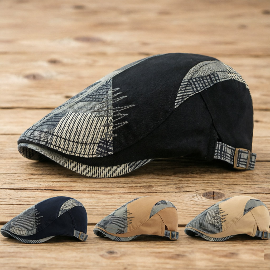 Newsboy Cap Ivy - Topi Newsboy Pria 100% Katun, Topi