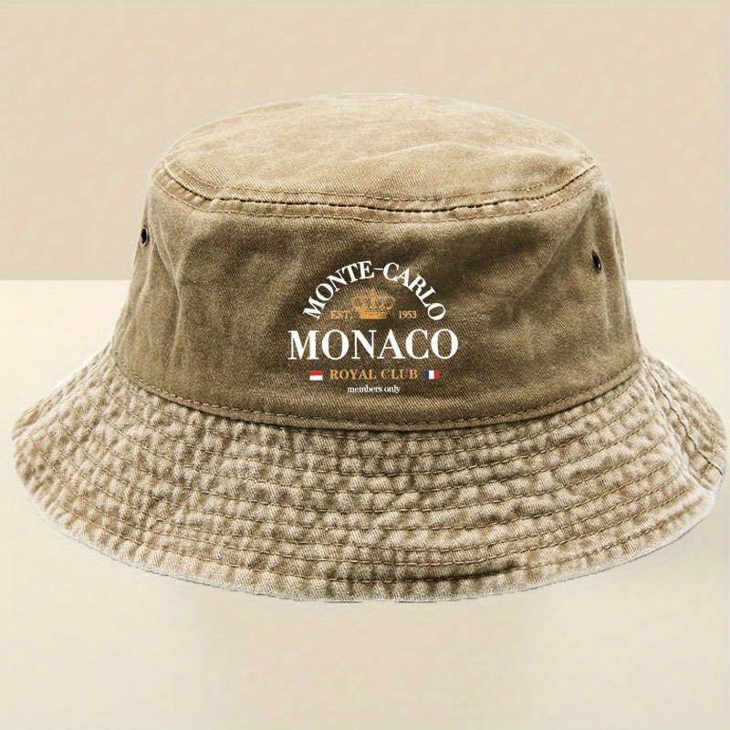 Bucket Hat Cotton - Topi Bucket Vintage-Wash dengan Cetakan 
