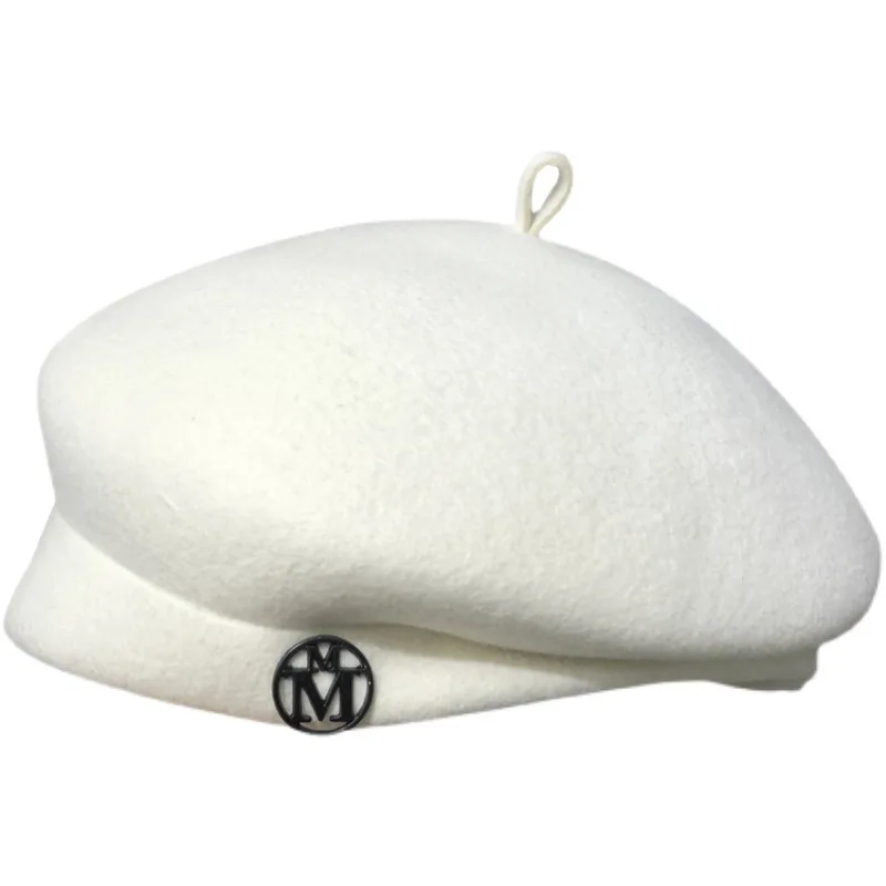 Beret French Wool - Baret Wol Putih untuk Wanita -