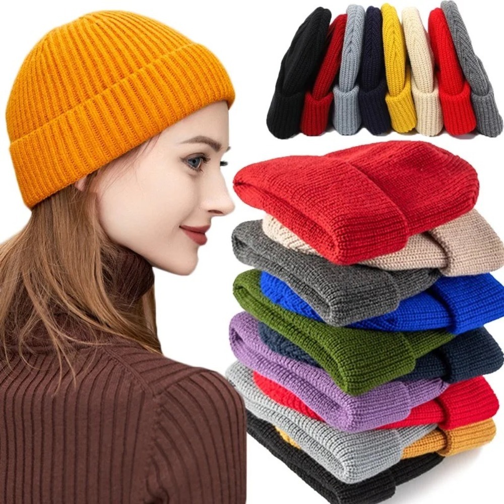 Beanie Cuffed Knit - Topi Beanie Unisex Warna Solid untuk
