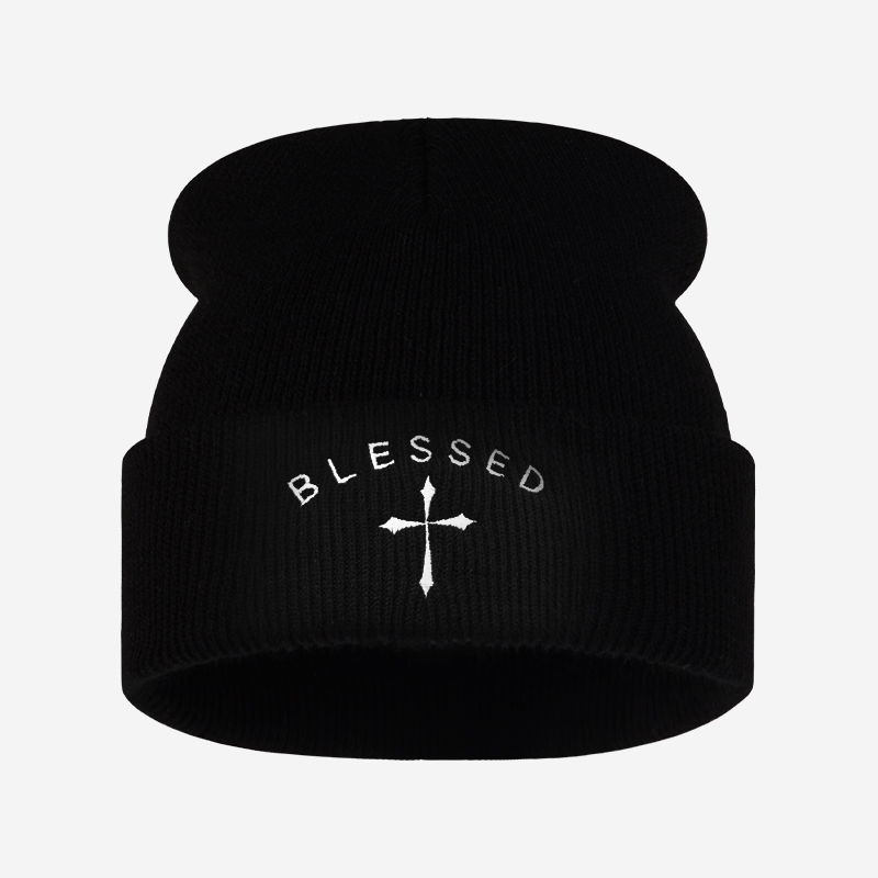Topi Rajut Bersulam Salib, Top - Beanie Cuffed Knit ulasan dan harga