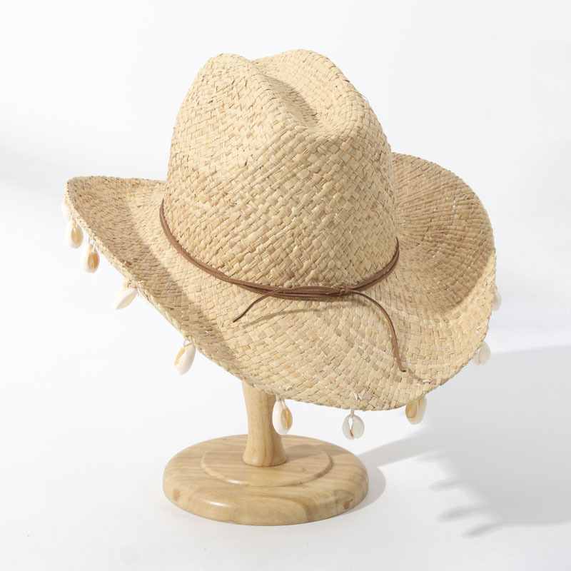 Topi Pantai Dekorasi Kerang, T - Cowboy Hat Straw ulasan dan harga