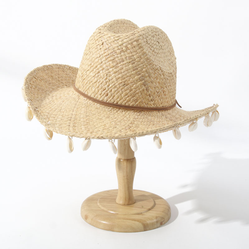 Topi Pantai Dekorasi Kerang, T - Cowboy Hat Straw ulasan dan harga